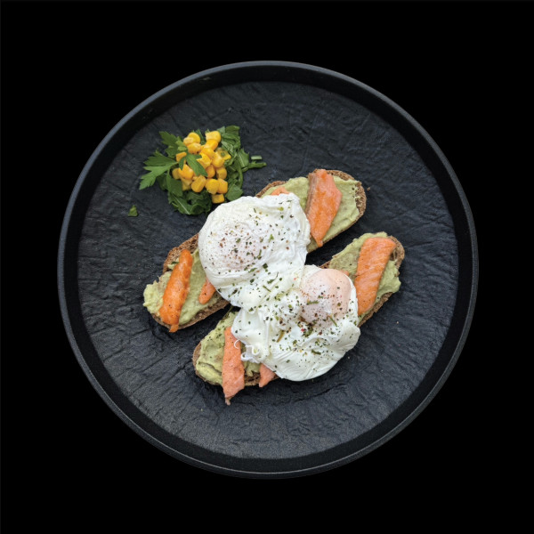 Avocado breakfast with salmon
